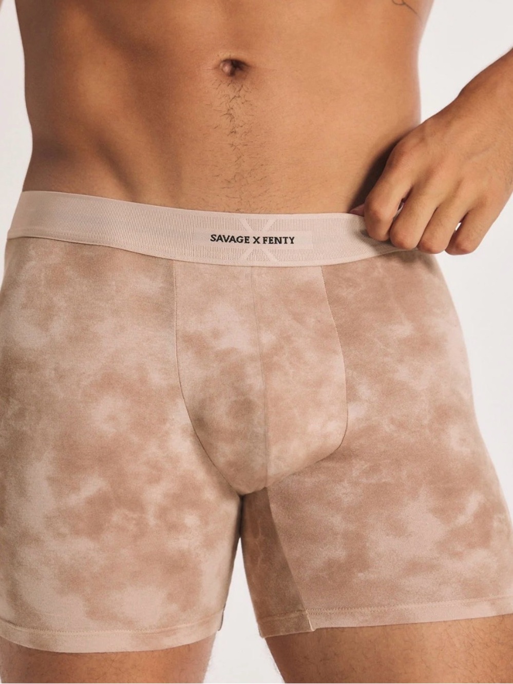 Savage X Fenty Men's Boxer Brief, Brown Diffused  Camo Print - XXL